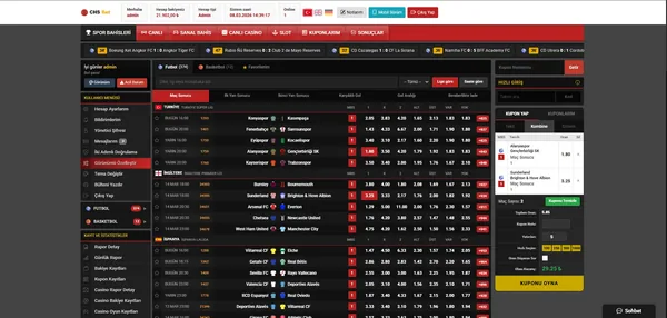 Bülten bahis sayfası - maçlar ve oranlar